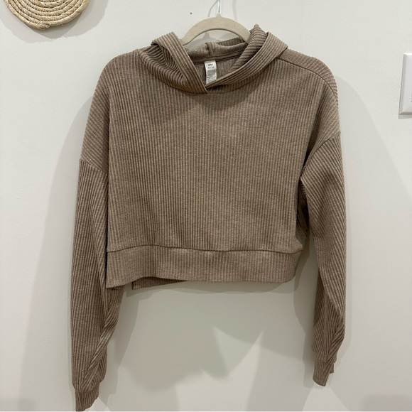 ALO Yoga Tops - ALO Yoga Brown Ribbed Hoodie